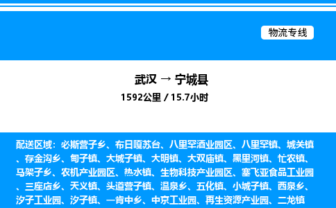 武漢到寧城縣物流專線-武漢至寧城縣貨運(yùn)公司